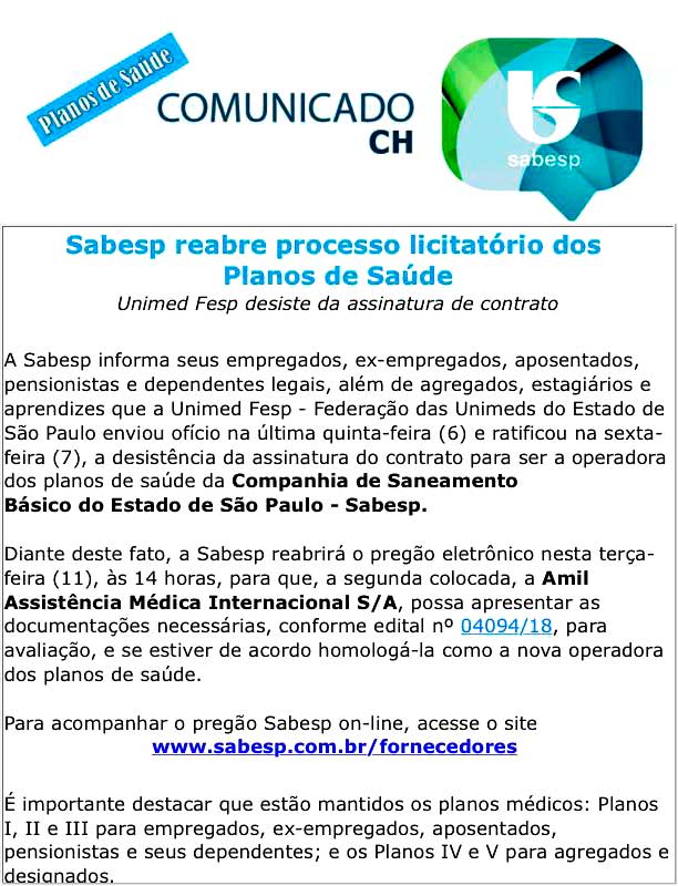 Comunicado Sabesp