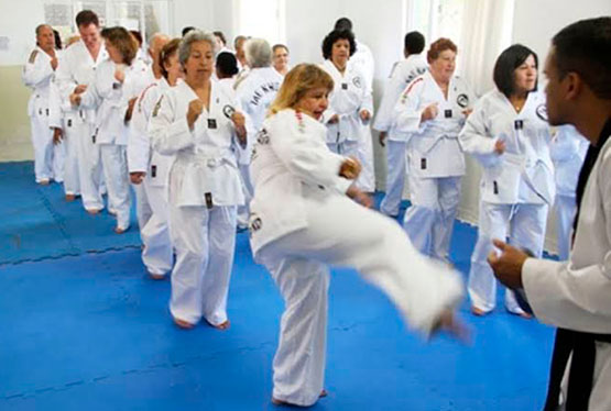 Treino de taekwondo 