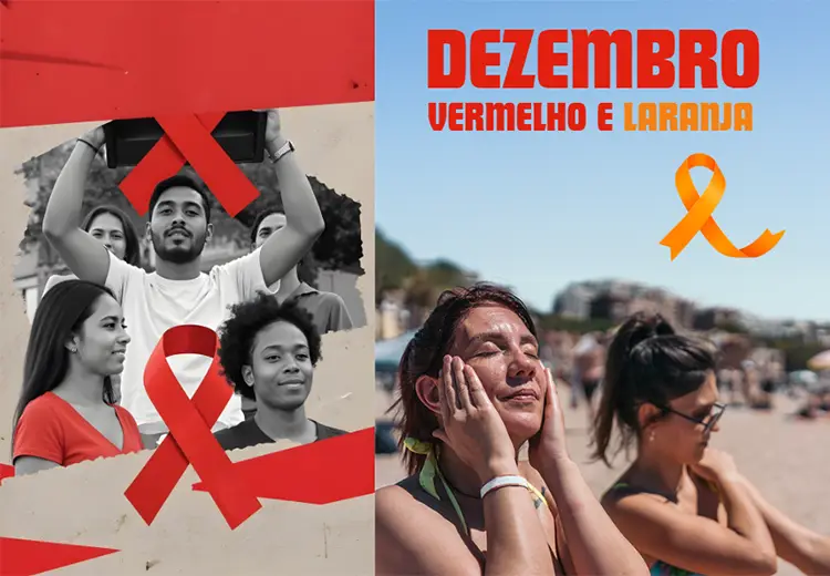 Mulheres na praia, passando protetor solar